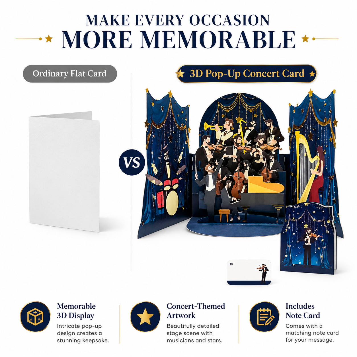 3D Paper‑cut Band Performance Pop‑up Card – Birthday Gift & Decorative Stand‑up Scene