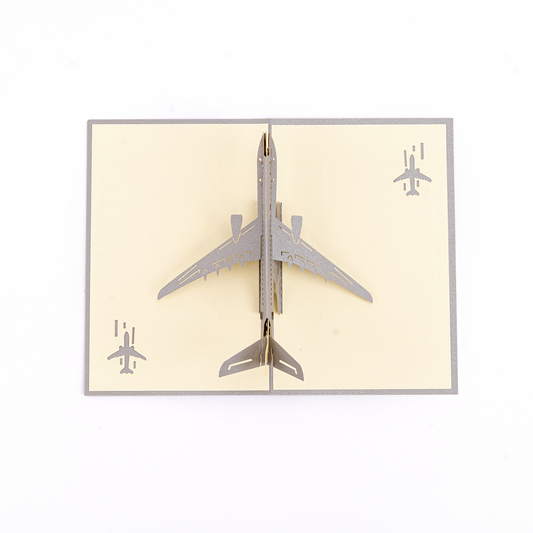 3D Pop-up Fighter Jet Card – Intricate Papercraft Airplane Model, Foldable Keepsake & Desk Decor, Perfect for Business Gifting