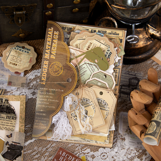 90-Piece Vintage Junk Journal Ephemera Pack – 4 Themed Designs, DIY Scrapbooking & Journaling Supplies