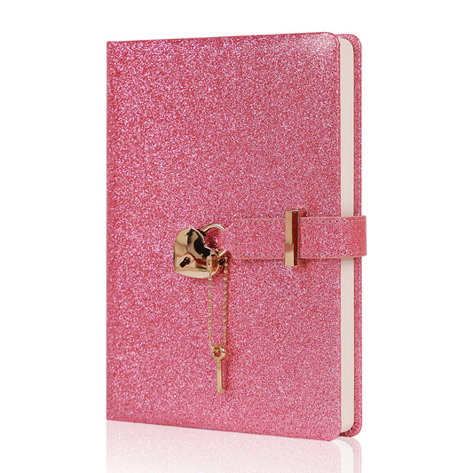 Heart-Shaped Lock Clasp Notebook – Cute PU Leather Journal with Single-Bound Edge, A Dreamy Keepsake for Girls, Teens & the Young at Heart