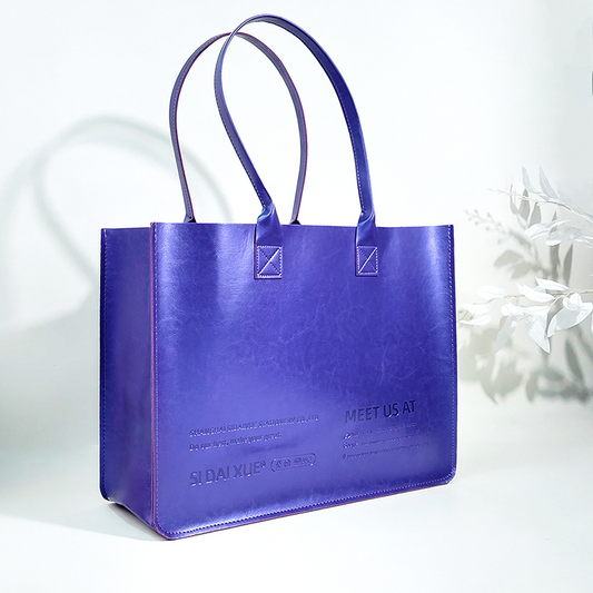 Large Capacity PU Leather Tote Bag – Waterproof Business Commuter Shoulder Bag with Custom Logo Option, A Stylish Everyday Companion for Work & Travel