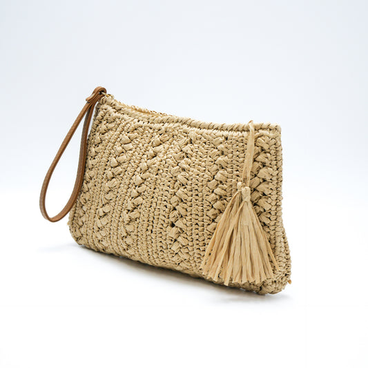 New Arrival Tassel Straw Clutch Bag – Handwoven Boho Evening Purse with Flowing Fringe, A Premium Beach & Vacation Accessory for Women