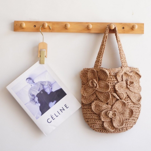 New Arrival 3D Flower Straw Tote Bag – Handwoven Hollow Shoulder Bag with Floral Embellishments, A Romantic & Spacious Summer Essential for Beach, Vacation & Everyday Style