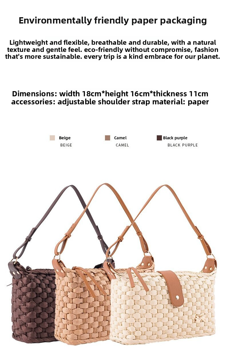 New Arrival Fashion Woven Crossbody Bag – Trendy Straw Shoulder Purse with Versatile 2-in-1 Strap, A Lightweight Summer Essential for Vacation, Commute & Everyday Style