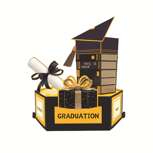 2026 New Graduation Pop‑up Greeting Card – 3‑Layer 3D Design, Creative Party Decoration, Standing Card with Mortarboard & Doctoral Hat, Perfect Gift for Graduates