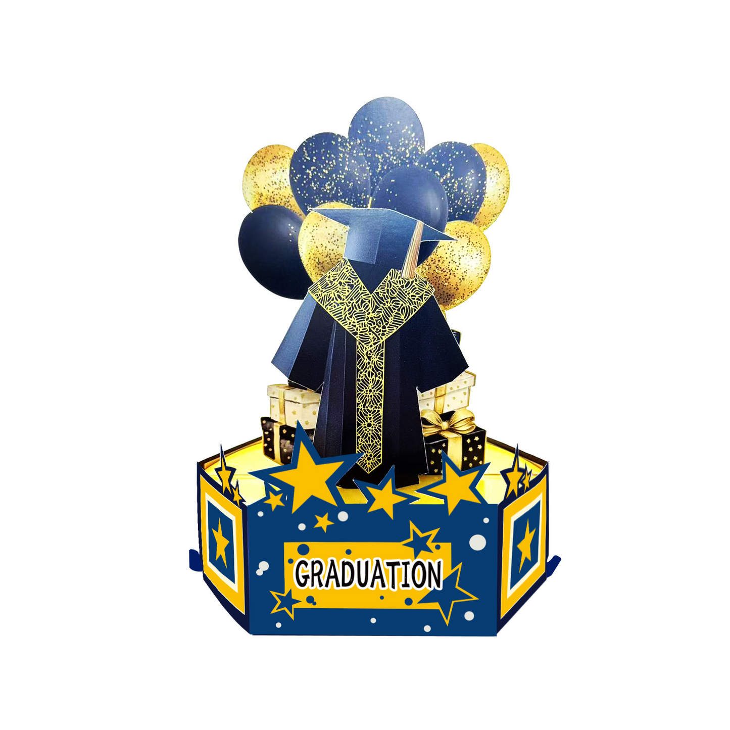2026 New Graduation Pop‑up Greeting Card – 3‑Layer 3D Design, Creative Party Decoration, Standing Card with Mortarboard & Doctoral Hat, Perfect Gift for Graduates