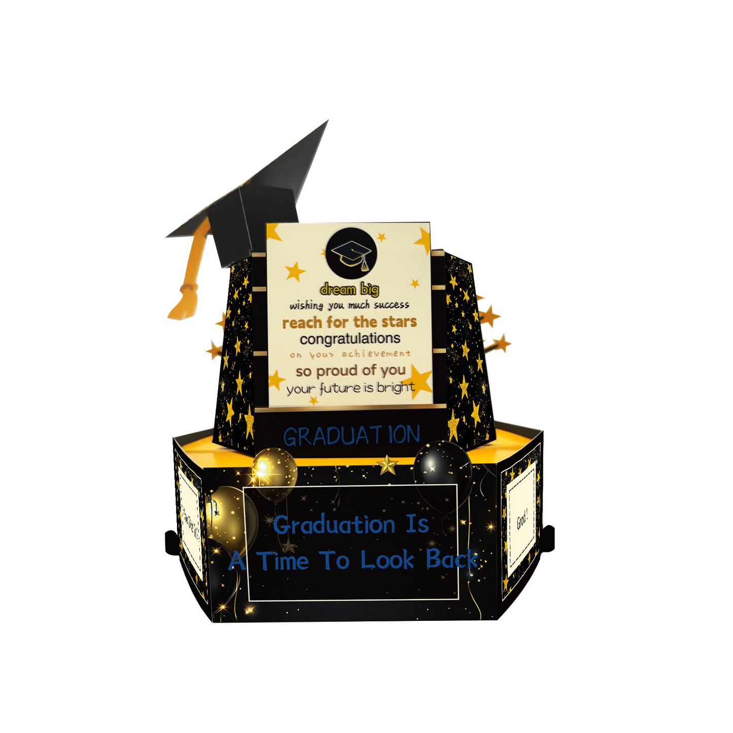 2026 New Graduation Pop‑up Greeting Card – 3‑Layer 3D Design, Creative Party Decoration, Standing Card with Mortarboard & Doctoral Hat, Perfect Gift for Graduates