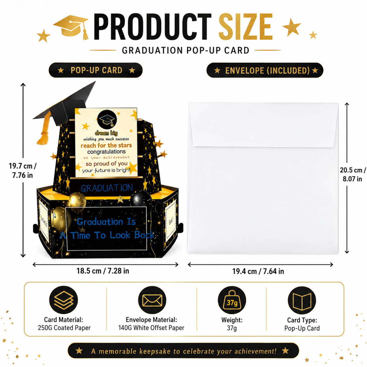 2026 New Graduation Pop‑up Greeting Card – 3‑Layer 3D Design, Creative Party Decoration, Standing Card with Mortarboard & Doctoral Hat, Perfect Gift for Graduates