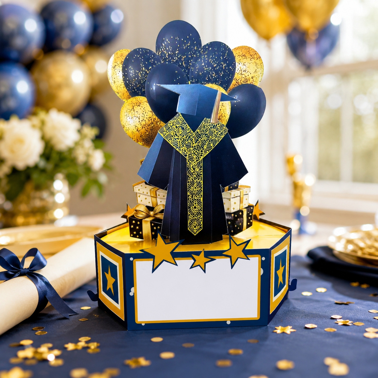 2026 New Graduation Pop‑up Greeting Card – 3‑Layer 3D Design, Creative Party Decoration, Standing Card with Mortarboard & Doctoral Hat, Perfect Gift for Graduates