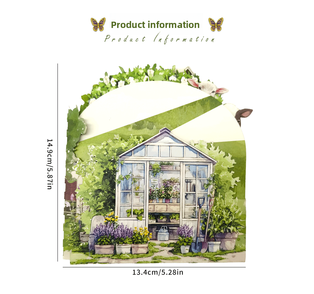 2026 New Arrival 3D Pop-Up Farm & Garden Card – Handmade Miniature Scene with Barn, Tractor, and Floral Meadow