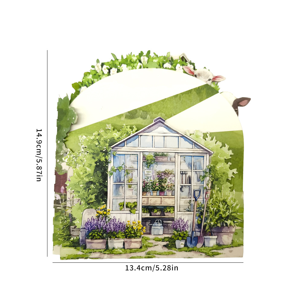 2026 New Arrival 3D Pop-Up Farm & Garden Card – Handmade Miniature Scene with Barn, Tractor, and Floral Meadow