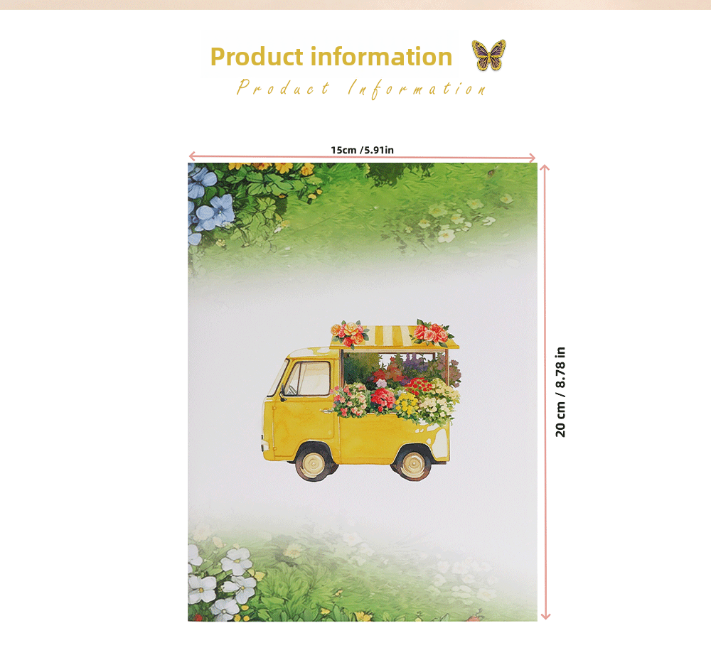 2026 New Arrival 3D Pop-Up Flower Cart & Puppy Card – Handmade Paper Sculpture with Dog and Floral Wagon