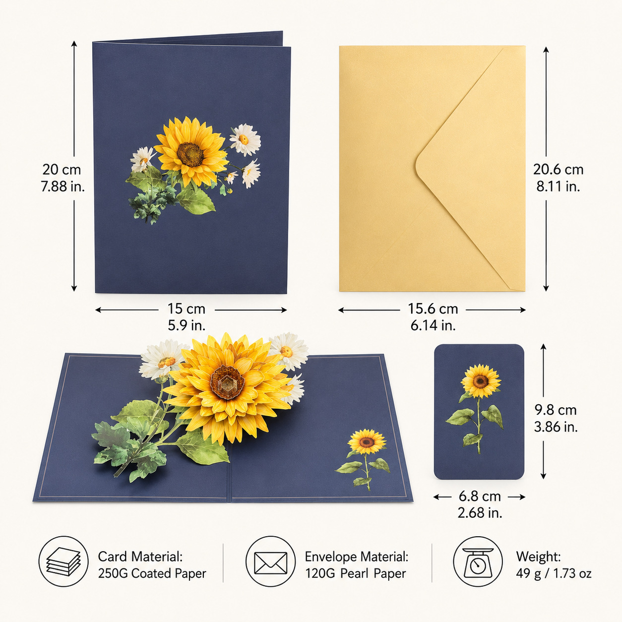 2026 New Arrival 3D Pop-Up Sunflower Bouquet Card – Handmade Paper Flower Sculpture, Premium Gift for Mom