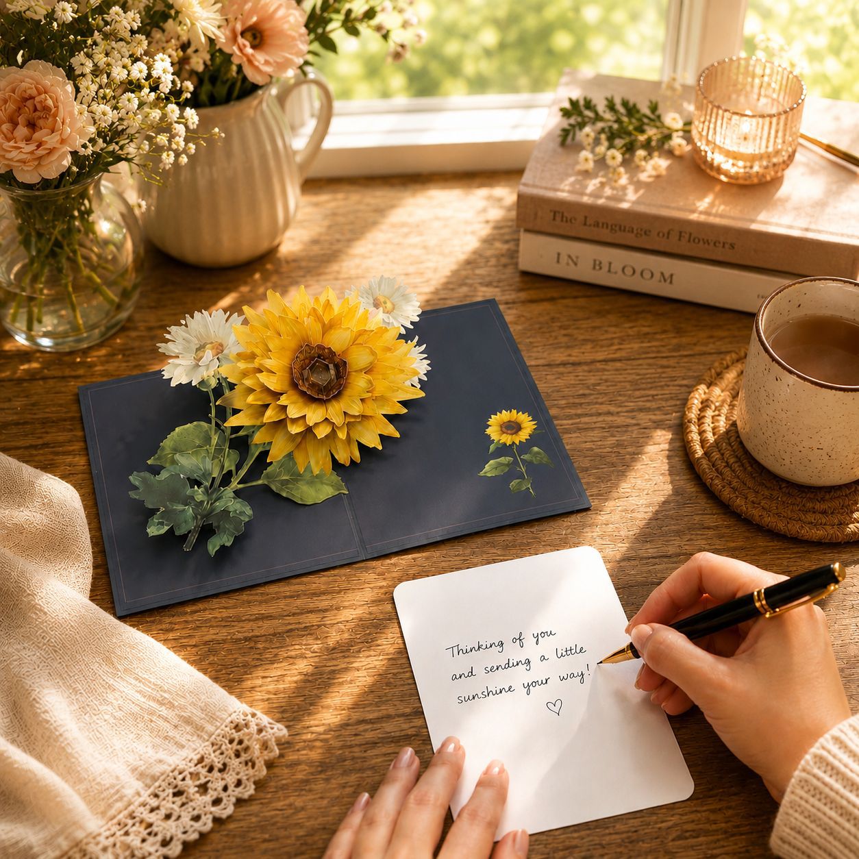 2026 New Arrival 3D Pop-Up Sunflower Bouquet Card – Handmade Paper Flower Sculpture, Premium Gift for Mom