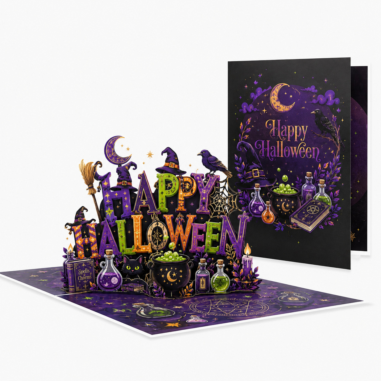 2026 New Arrival Halloween 3D Pop-Up Card – Skull & Beer Horror Party Scene, Handmade Paper Sculpture Keepsake