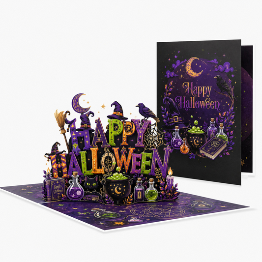 2026 New Arrival Halloween 3D Pop-Up Card – Skull & Beer Horror Party Scene, Handmade Paper Sculpture Keepsake
