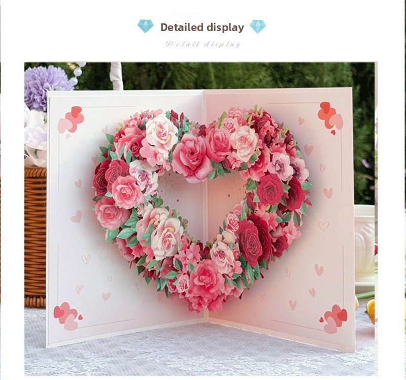 2026 New Arrival 3D Pop-Up Recording Card – Handmade Heart & Flower Bouquet with 30-Second Voice Message, Premium Gift for Mother‘s Day