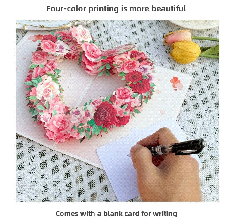 2026 New Arrival 3D Pop-Up Recording Card – Handmade Heart & Flower Bouquet with 30-Second Voice Message, Premium Gift for Mother‘s Day