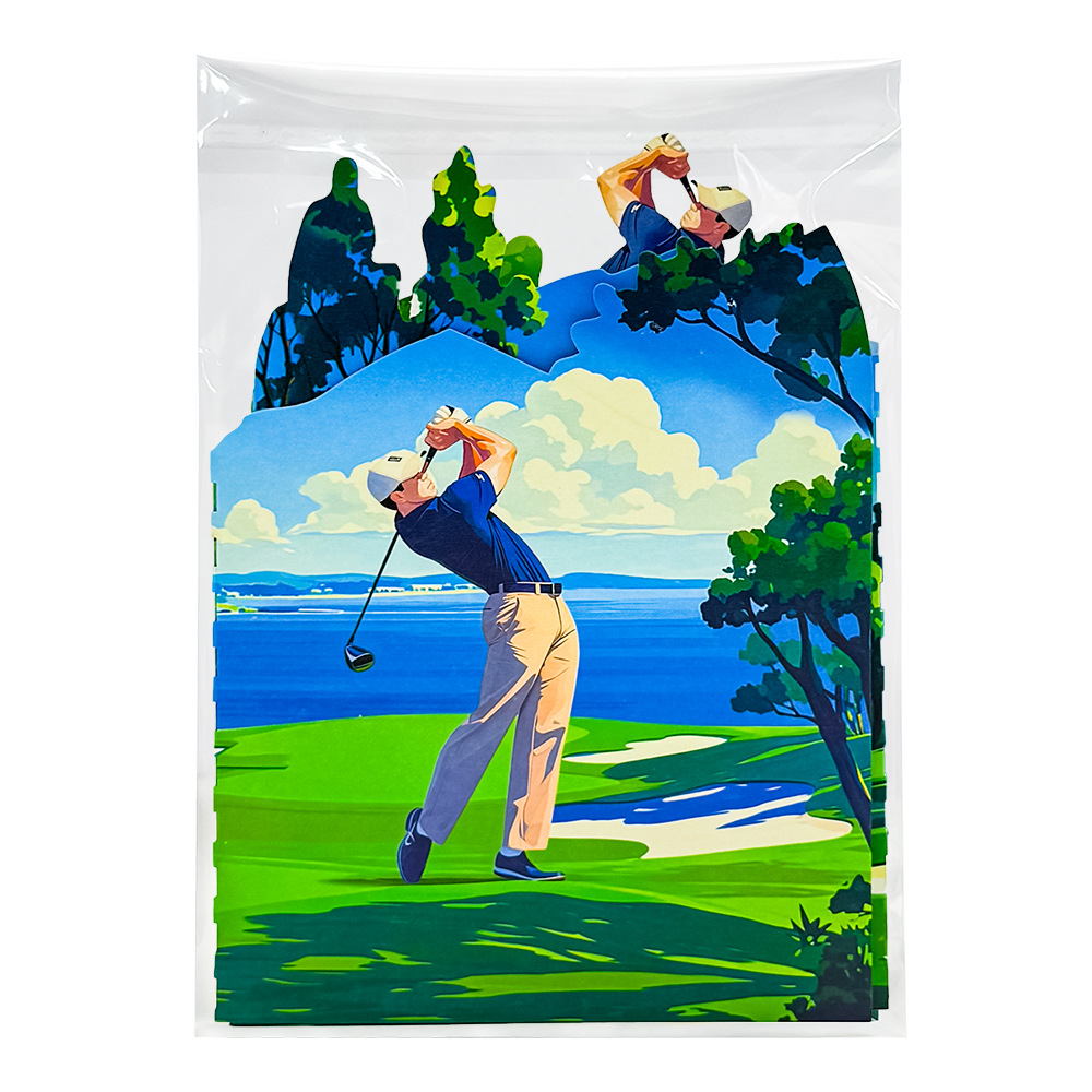 2026 New Arrival 3D Pop-Up Golf Course Card – Handmade Outdoor Sports Folding Paper Sculpture, Birthday Gift for Golf Enthusiasts