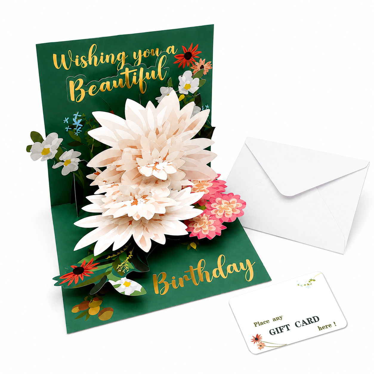 2026 New Arrival 3D Pop-Up Lotus Flower Card – Gold Foil Mother‘s Day Greeting with Handmade Paper Sculpture, Premium Thank You Keepsake for Mom