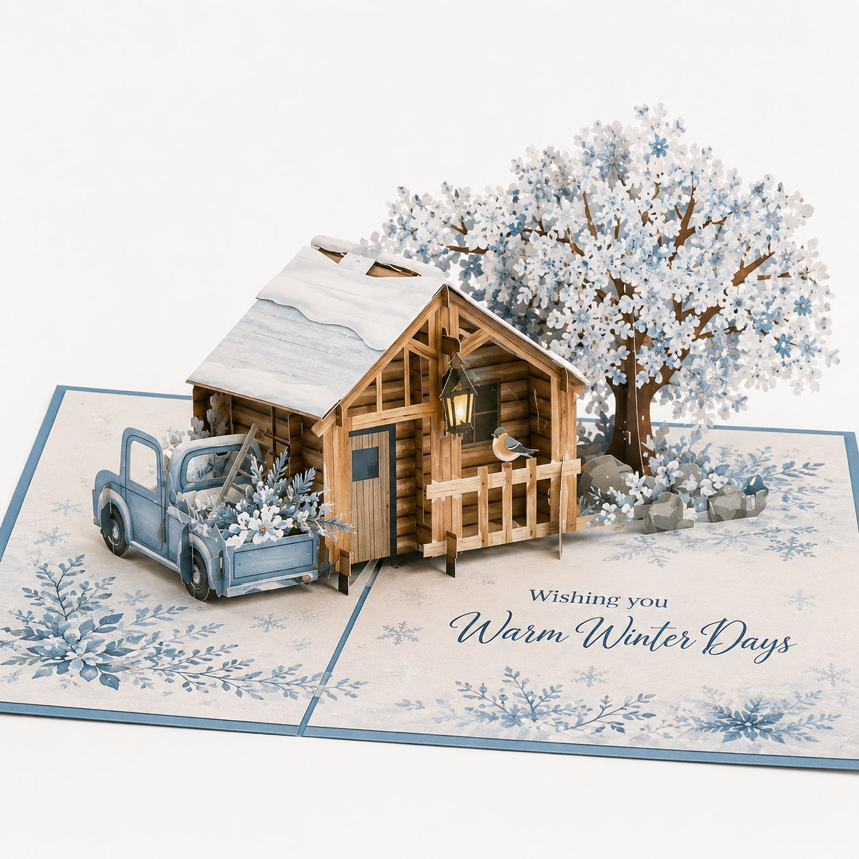 Four Seasons 3D Pop‑up House Greeting Card – Spring Summer Autumn Winter Paper Cut Art Wish Card