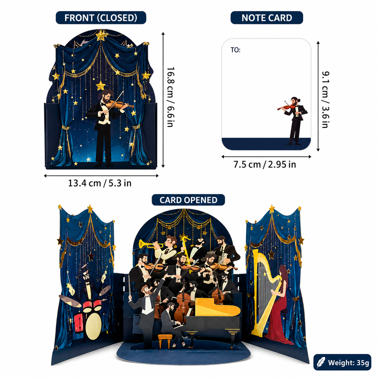 3D Paper‑cut Band Performance Pop‑up Card – Birthday Gift & Decorative Stand‑up Scene