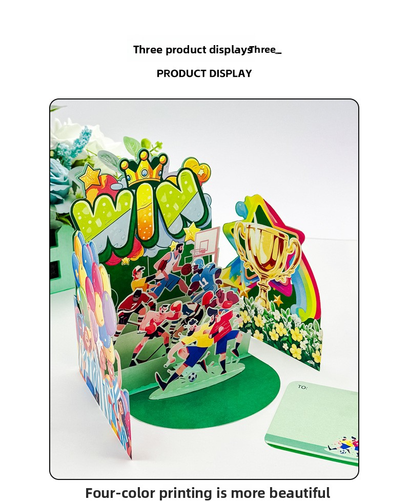 World Cup Football 3D Pop-up Birthday Card – Soccer Party Theme Greeting
