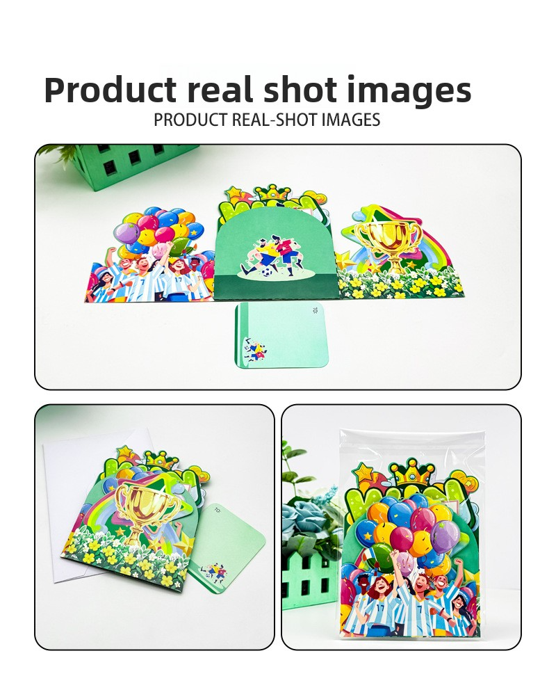 World Cup Football 3D Pop-up Birthday Card – Soccer Party Theme Greeting