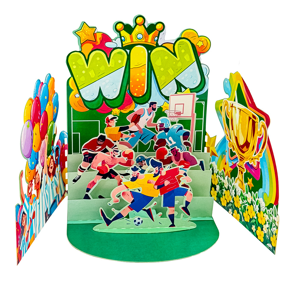 World Cup Football 3D Pop-up Birthday Card – Soccer Party Theme Greeting