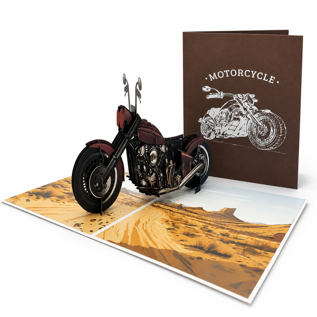 2026 New 3D Pop‑up Motorcycle Father’s Day Card – Creative Stand‑up Greeting, Premium Design with Envelope