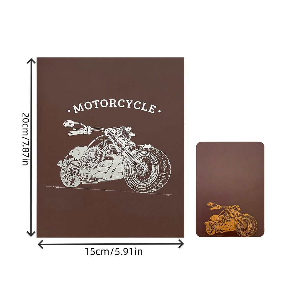 2026 New 3D Pop‑up Motorcycle Father’s Day Card – Creative Stand‑up Greeting, Premium Design with Envelope