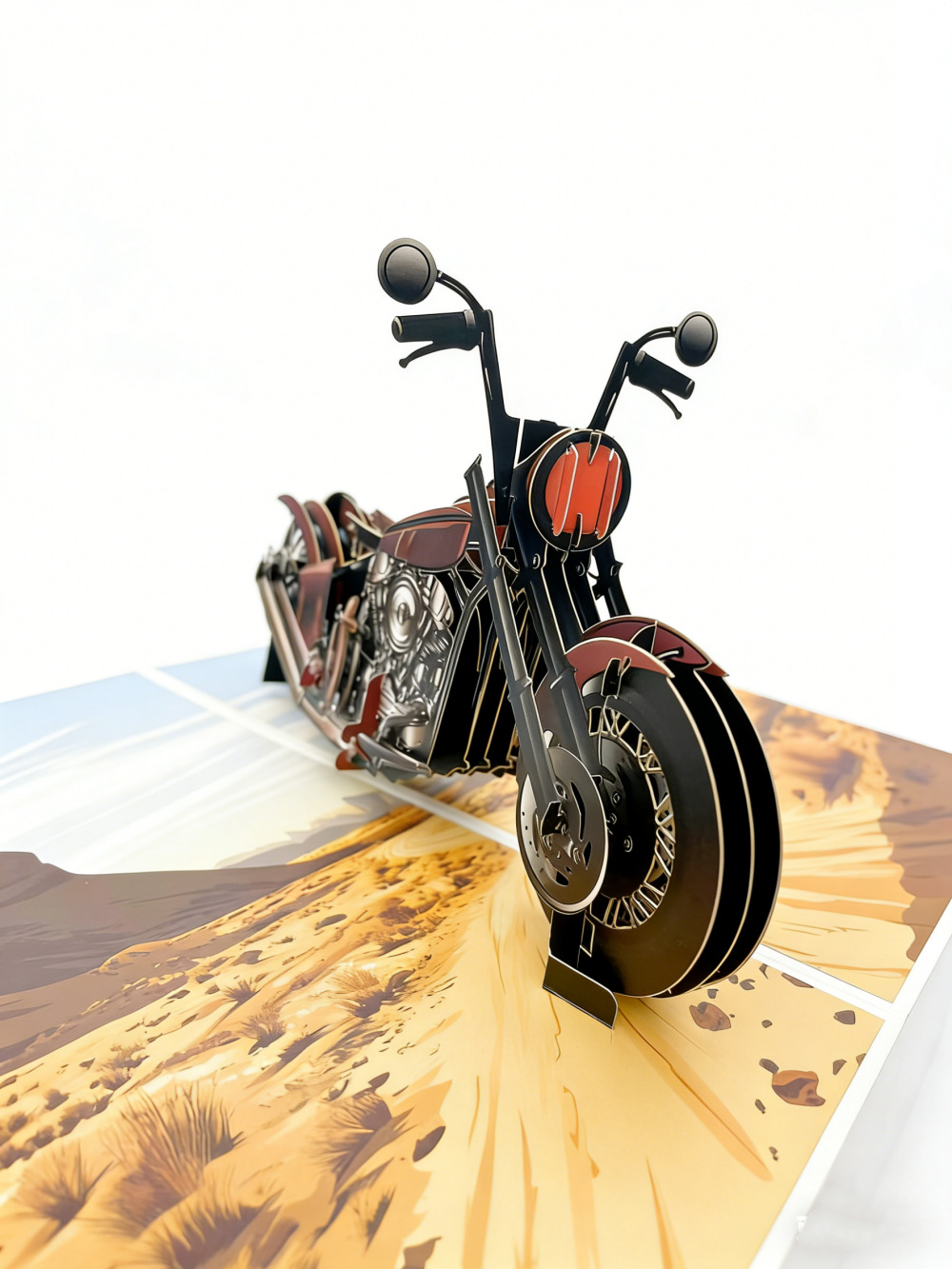 2026 New 3D Pop‑up Motorcycle Father’s Day Card – Creative Stand‑up Greeting, Premium Design with Envelope