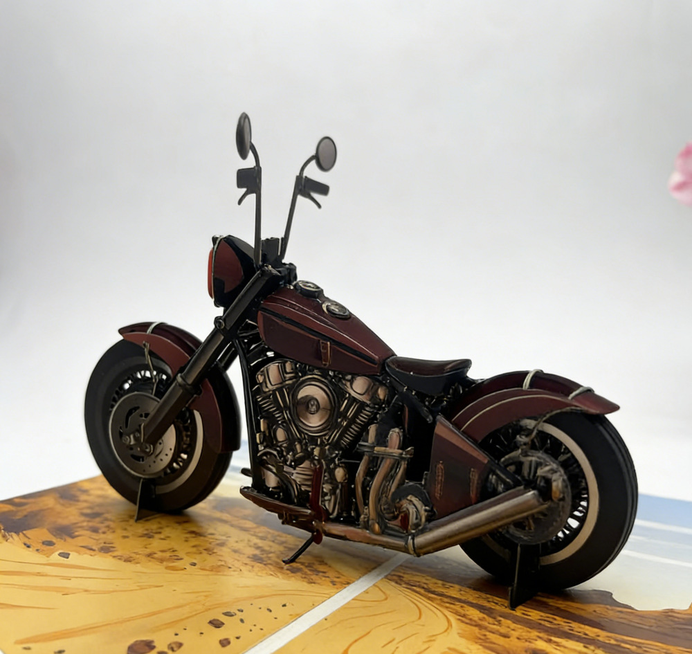 2026 New 3D Pop‑up Motorcycle Father’s Day Card – Creative Stand‑up Greeting, Premium Design with Envelope