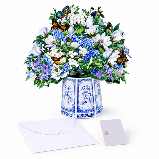 Mother's Day 3D Pop-up Card – Butterfly & Floral Bouquet Design, Foldable Standing Greeting, Perfect for Anniversary & Special Occasions