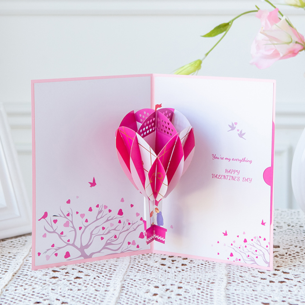 2026 New Valentine’s Day 3D Pop-up Heart Balloon Card – Romantic Foldable Greeting, Premium Design with Envelope