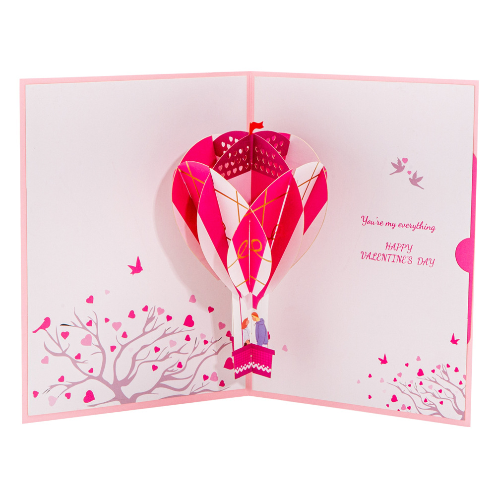 2026 New Valentine’s Day 3D Pop-up Heart Balloon Card – Romantic Foldable Greeting, Premium Design with Envelope
