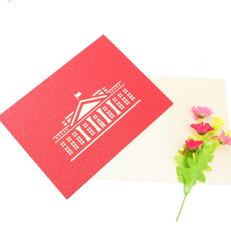 3D Paper-cut Pop-up White House Card with LED Lights – Architectural Art, Creative Business Greeting with Envelope
