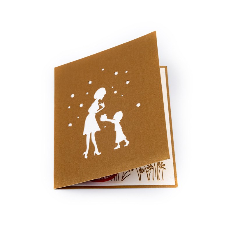 3D Pop-up Mother’s Day Card – “Love Mom” Heart Design, Creative Foldable Greeting, Premium Keepsake