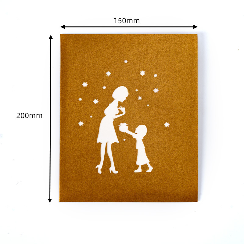 3D Pop-up Mother’s Day Card – “Love Mom” Heart Design, Creative Foldable Greeting, Premium Keepsake