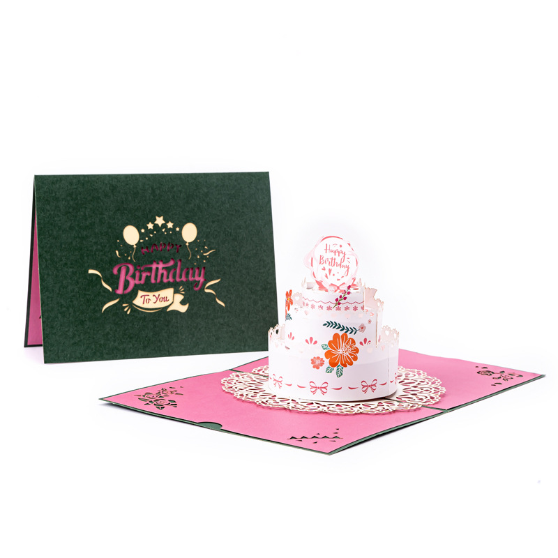 3D Pop-up Birthday Card with Rainbow Cake Design – Creative Foldable Greeting, Perfect for Anniversaries & Invitations