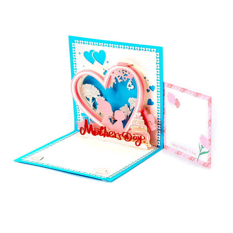 Mother's Day 3D Pop-up Card – Intricate Paper-cut Hollow-out Design, Heartfelt Thank You Greeting for Mom, Handcrafted Keepsake