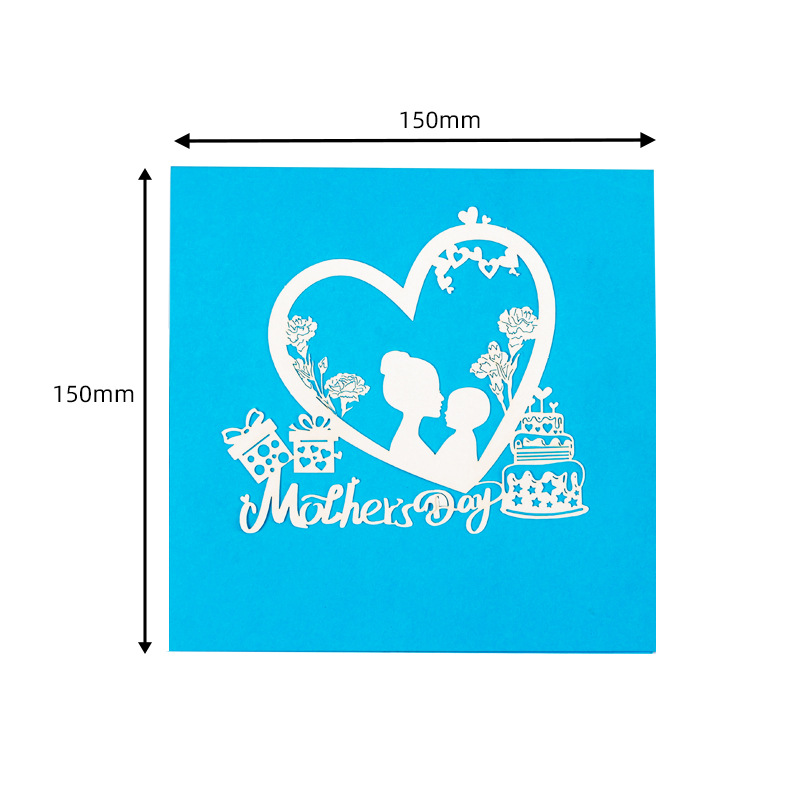 Mother's Day 3D Pop-up Card – Intricate Paper-cut Hollow-out Design, Heartfelt Thank You Greeting for Mom, Handcrafted Keepsake