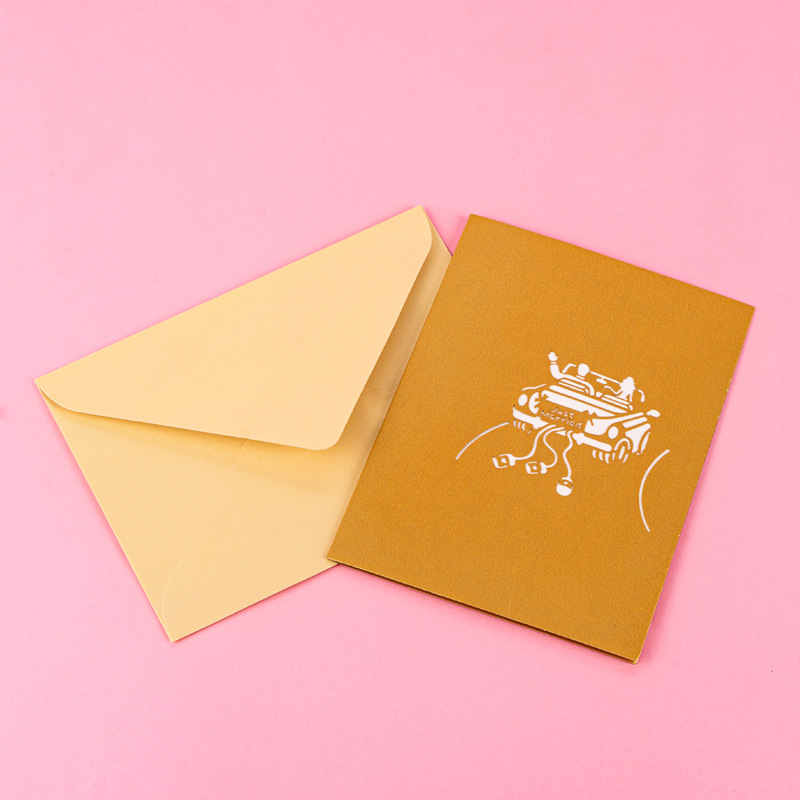 3D Pop-up Convertible Car Wedding Card – Creative Foldable Invitation, Perfect for Weddings & Celebrations