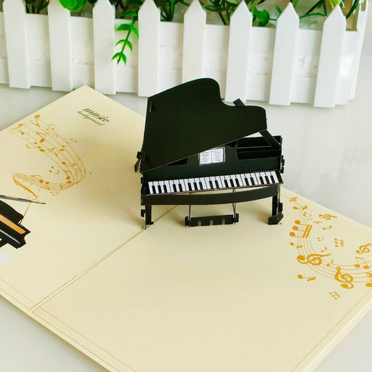 3D Pop-up Piano Card – Elegant Paper-cut Design, Premium Business Gift & Versatile Thank You Greeting