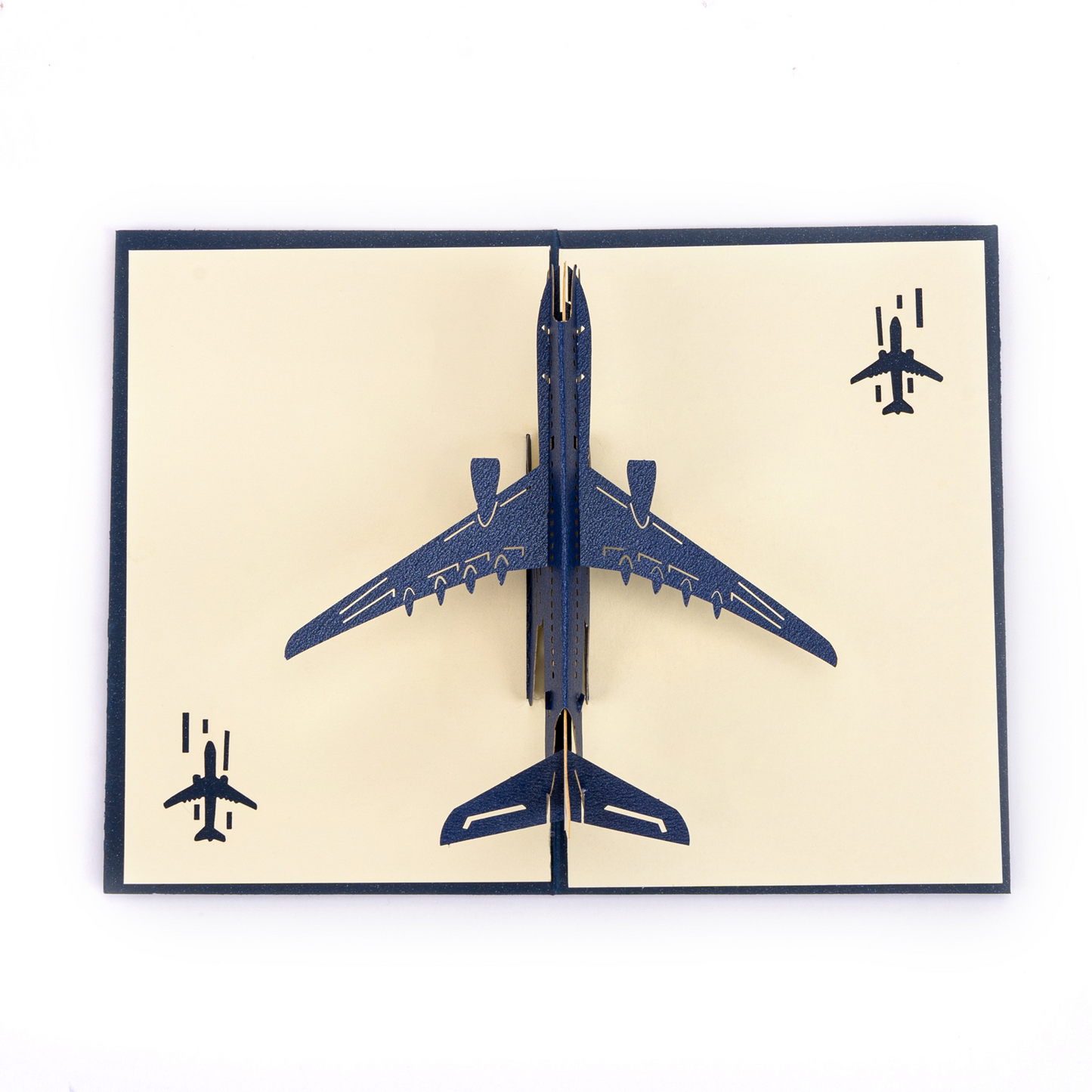 3D Pop-up Cartoon Airplane Paper Sculpture Card – Handcrafted Laser-Cut Greeting, Perfect for Kids & Aviation Lovers
