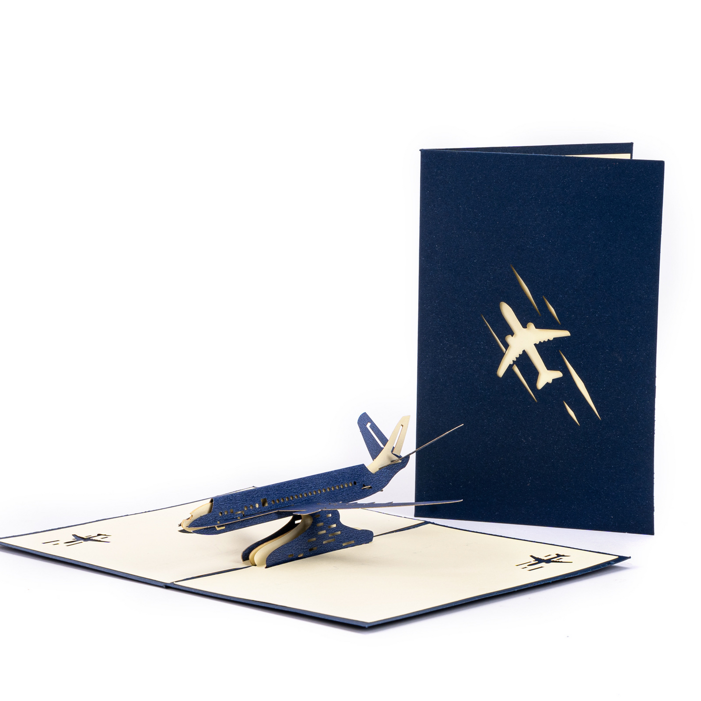 3D Pop-up Cartoon Airplane Paper Sculpture Card – Handcrafted Laser-Cut Greeting, Perfect for Kids & Aviation Lovers