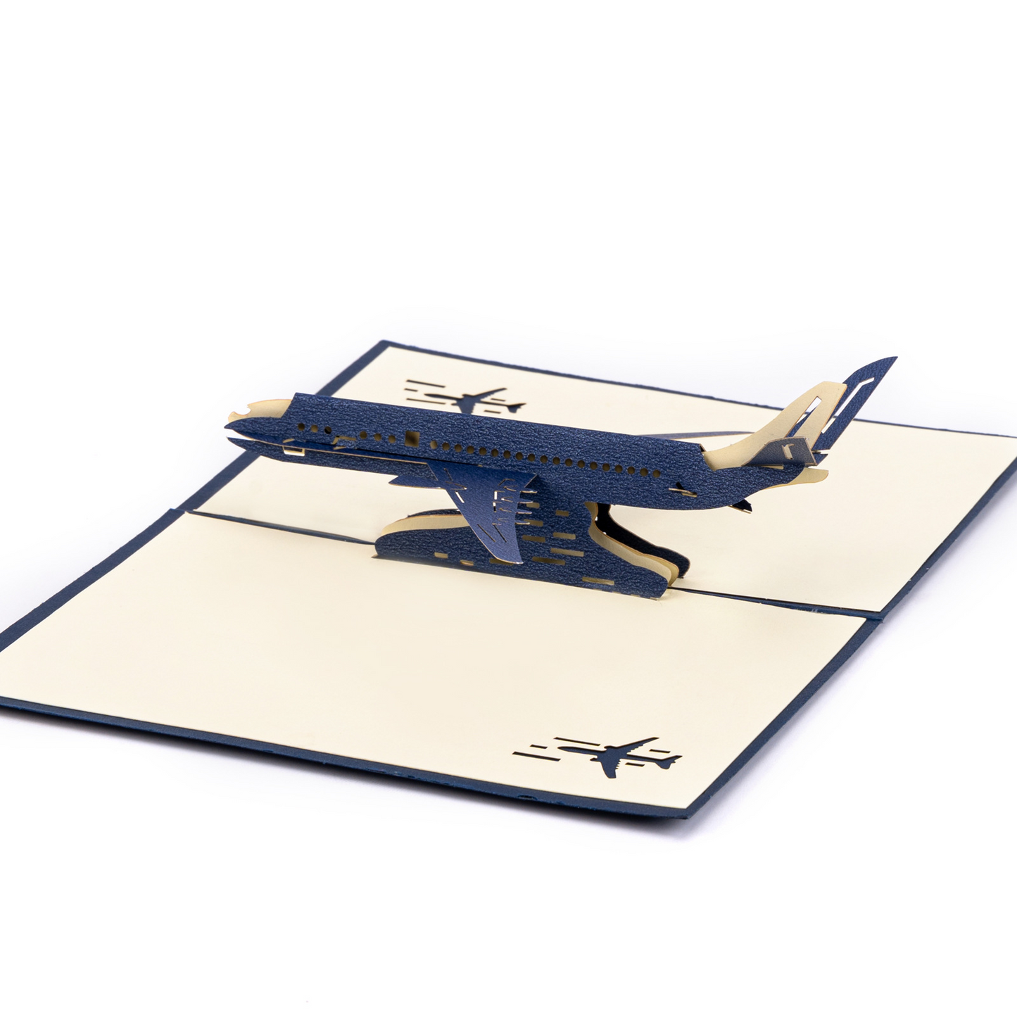 3D Pop-up Cartoon Airplane Paper Sculpture Card – Handcrafted Laser-Cut Greeting, Perfect for Kids & Aviation Lovers