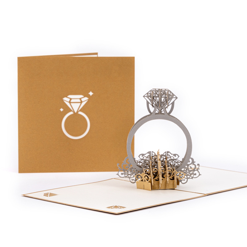 3D Pop-up Wedding Invitation Card – Qixi Festival / Valentine's Day Theme, Intricate Paper Sculpture Design with Envelope