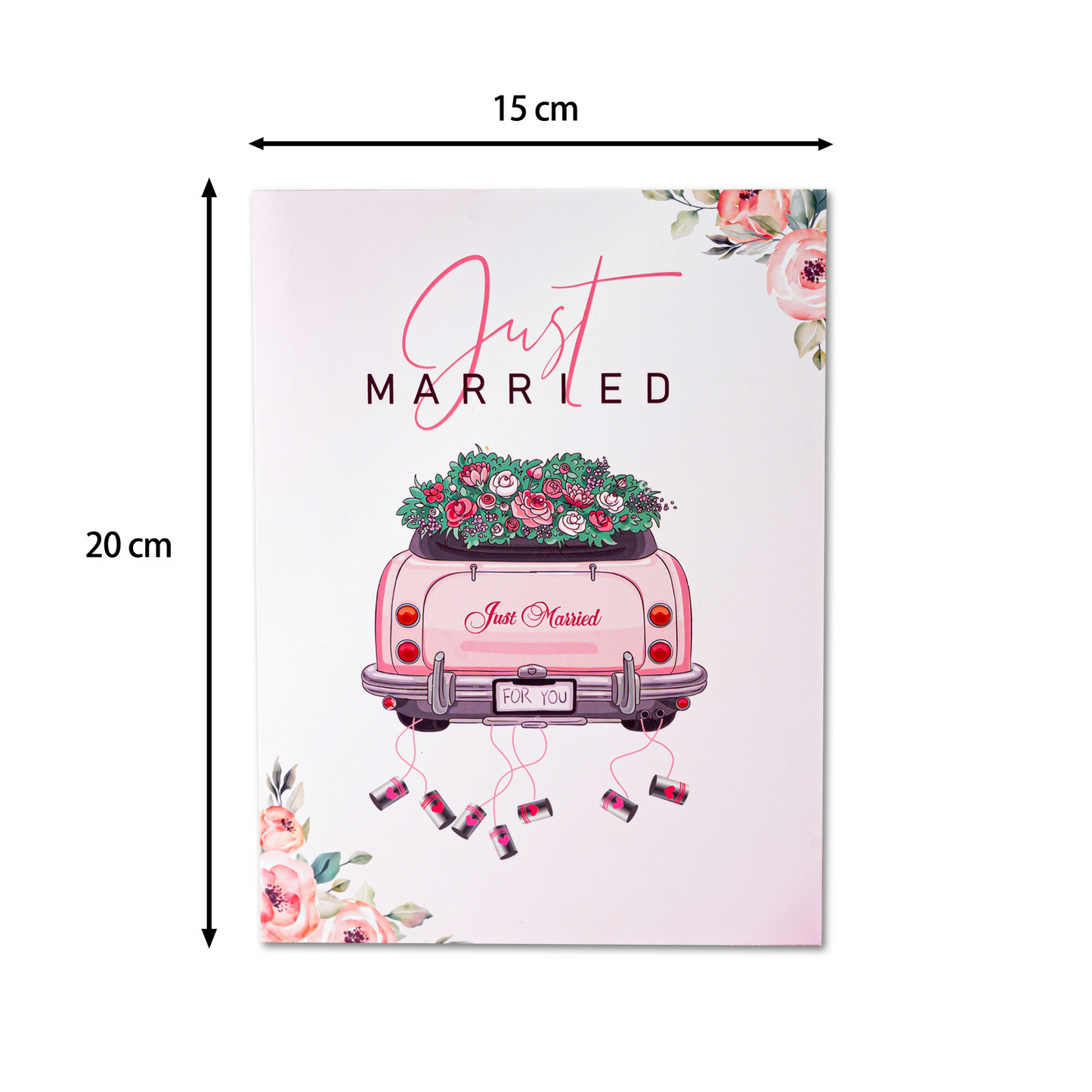 Creative 3D Pop-up Wedding Card – Sports Car, Hot Air Balloon & Couple Scene, Perfect for Weddings & Anniversaries