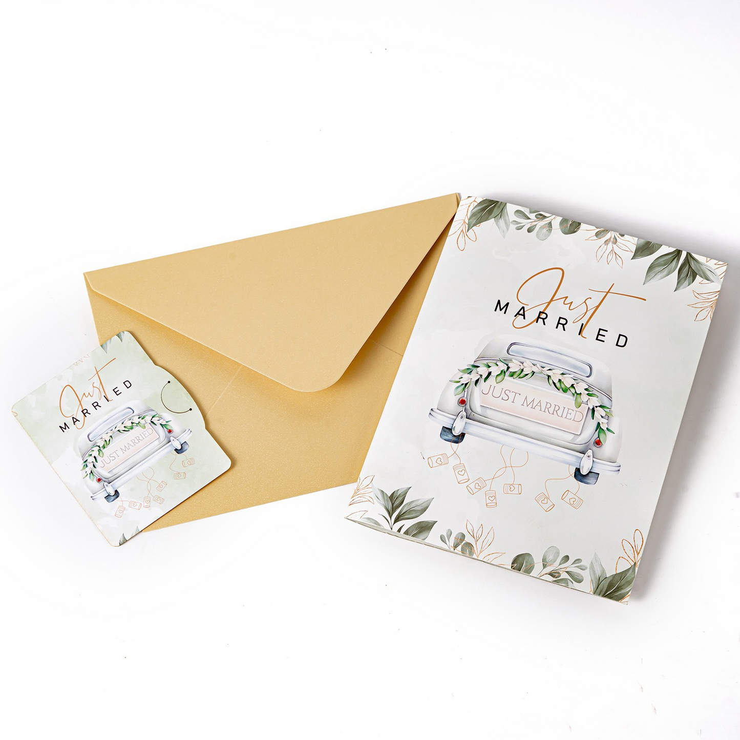 Creative 3D Pop-up Wedding Card – Sports Car, Hot Air Balloon & Couple Scene, Perfect for Weddings & Anniversaries
